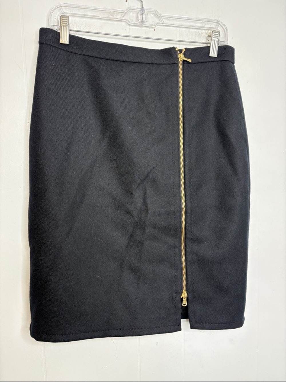 J Crew Skirt Womens 10 Wool Asymmetrical Gold Zipper Lined Career Office Pencil
